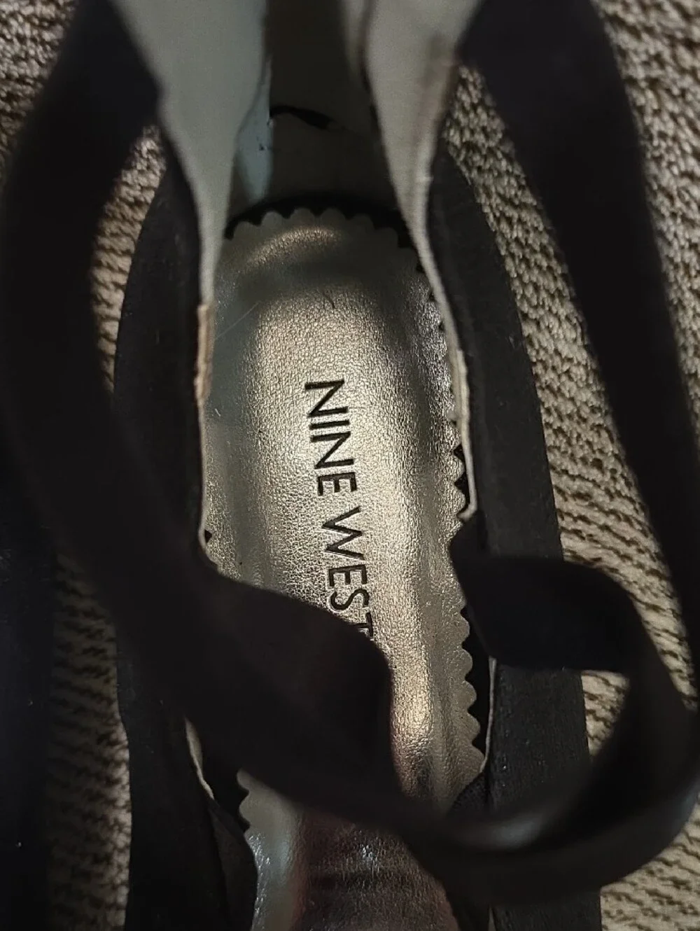 Nine West Black Ballet Flats with Crisscross Straps